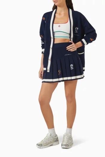 Pleated Mini Skirt in Wool-cashmere Blend