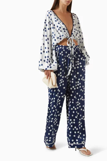 Polka-dot Pants in Satin
