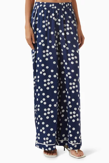 Polka-dot Pants in Satin