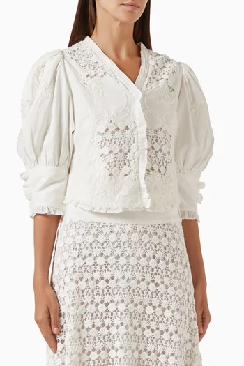 Embroidered Jacket in Linen