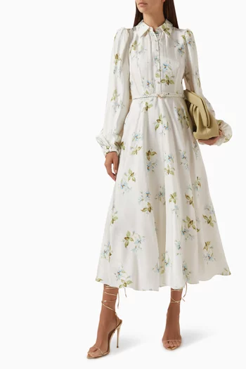 Floral-print Midi Dress