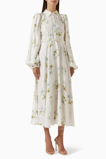 Floral-print Midi Dress