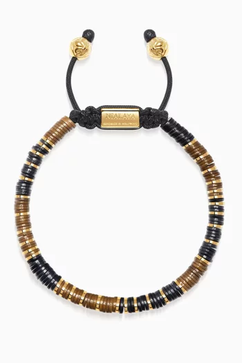 Disc Beaded Bracelet in Stainless Steel