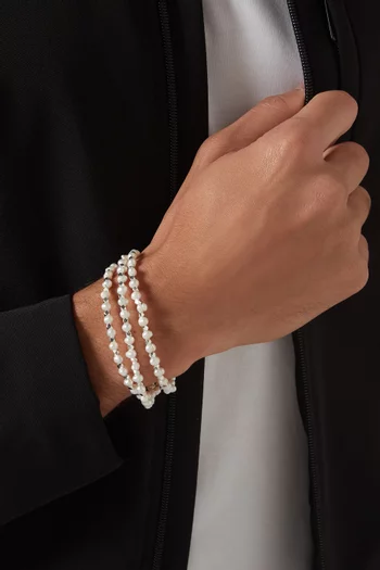 Layered Pearl Bracelet in Stainless Steel