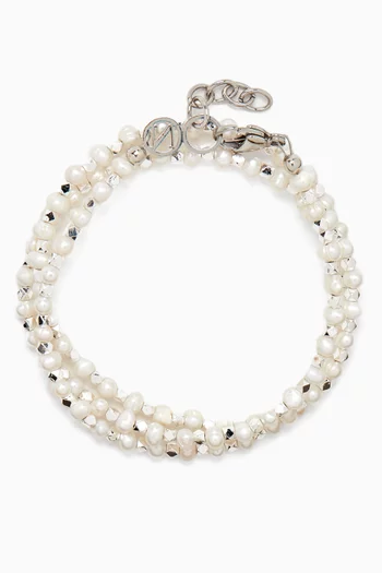 Layered Pearl Bracelet in Stainless Steel