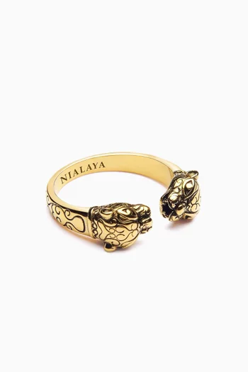 Panther Open Ring in Gold-plated Stainless Steel