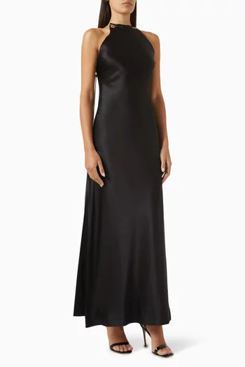 Joy Halterneck Maxi Dress in Silk