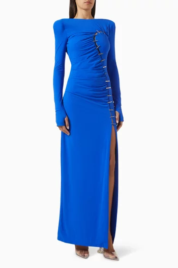 Ximena Slit Maxi Dress in Stretch Nylon