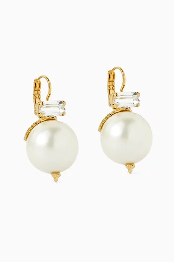 Decalcia Pearl Earrings in Gold-plated Metal