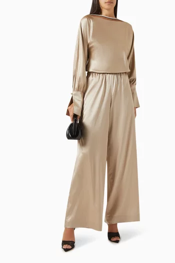 Danielle Logo-plaque Top in Silk-blend