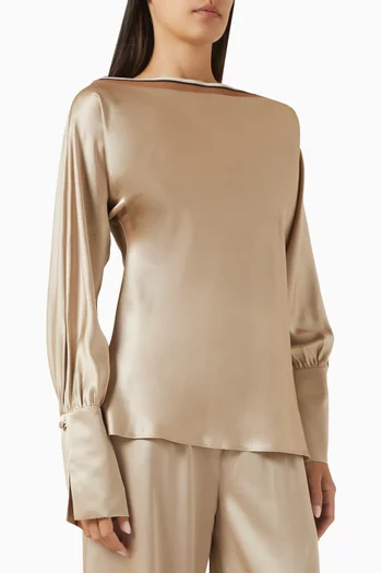Danielle Logo-plaque Top in Silk-blend