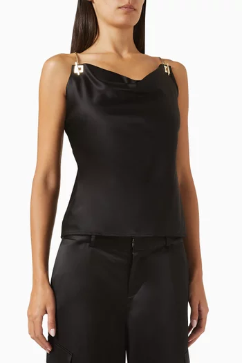 Lou Open-back Top in Satin