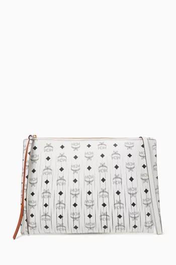 حقيبة كروس ارين متوسطة قنب بنقشة فيزيتوس وحروف شعار الماركة