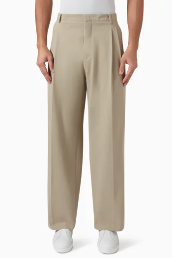 Wide-leg Pants in Cotton Twill