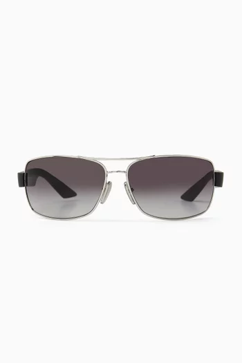 Rectangle Sunglasses in Metal