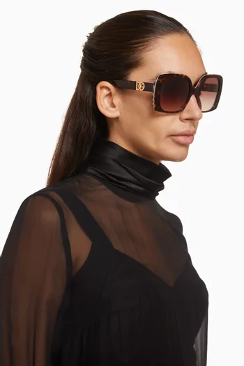 Oversized Square Sunglasses in Acetate
