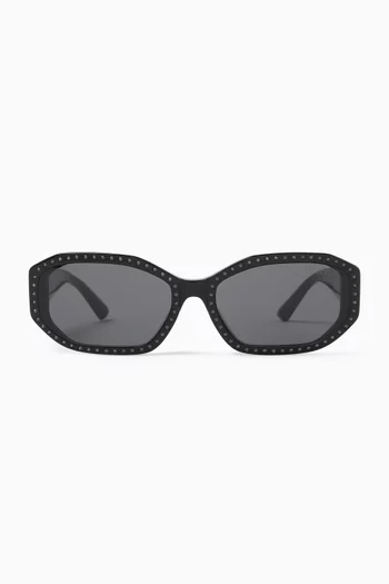 Stud-embellished Sunglasses in Acetate