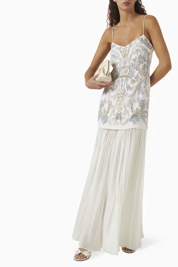 Dropped-waist Gown in Viscose Crepe
