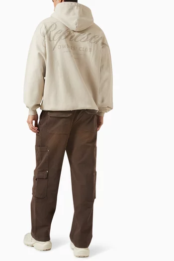 Oversized Owners Club Script Hoodie in Cotton