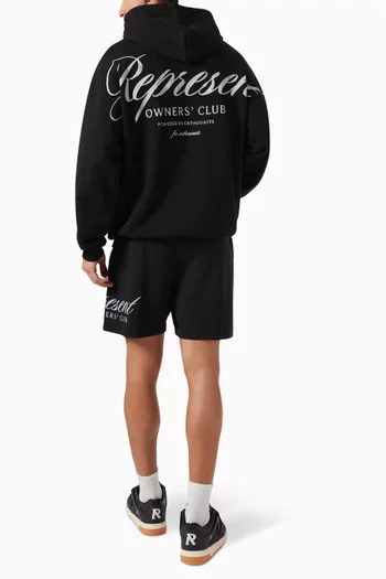 Oversized Owners Club Script Hoodie in Cotton