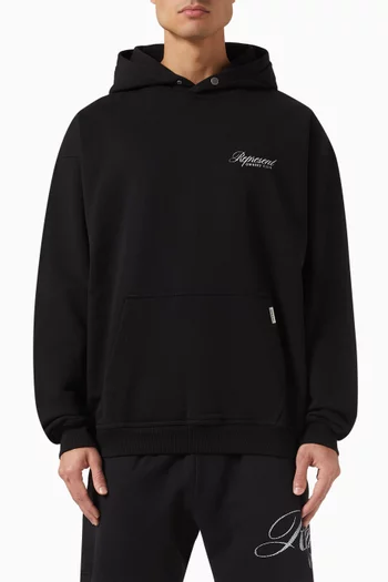 Oversized Owners Club Script Hoodie in Cotton