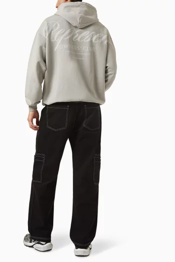 Oversized Owners Club Script Hoodie in Cotton