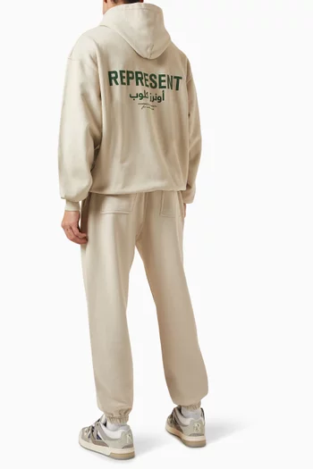 Oversized Owners Club Script Hoodie in Cotton