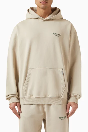 Oversized Owners Club Script Hoodie in Cotton