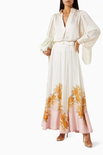 Fringe Blouse in Satin