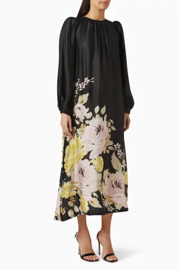 Floral Maxi Dress in Organza