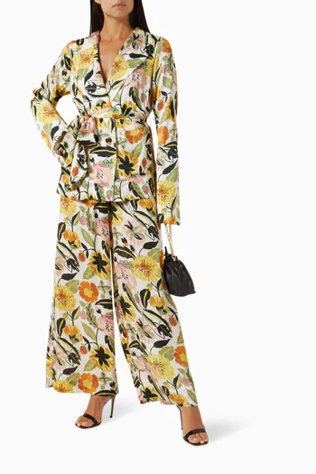 Printed Pants in Satin