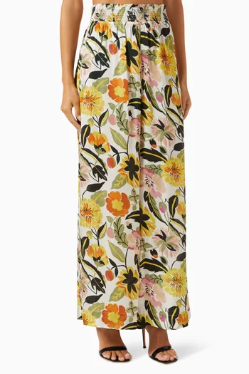 Printed Pants in Satin