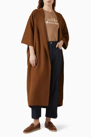 Drape Cape Coat in Camel Wool