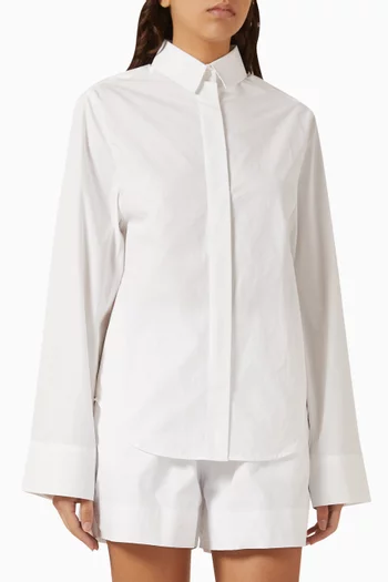 Wide-sleeve Shirt in Cotton
