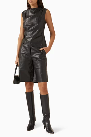 Bermuda Shorts in Lambskin Leather
