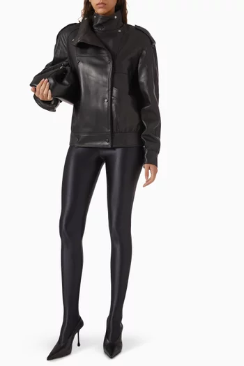 Structured Collar Jacket in Leather