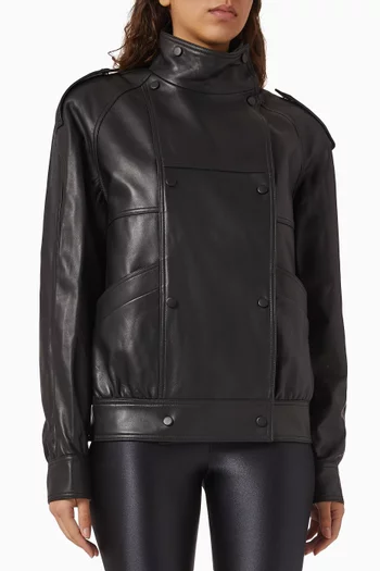 Structured Collar Jacket in Leather