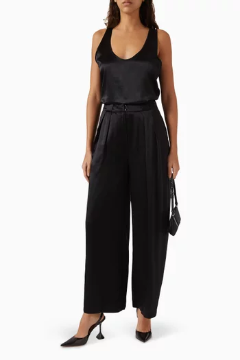 Wide-leg Pants in Silk-satin