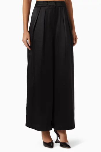 Wide-leg Pants in Silk-satin