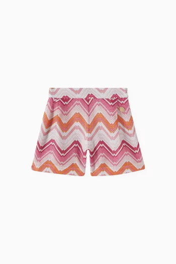 شورت بنقشة خطوط شيفرون مزيج فيسكوز