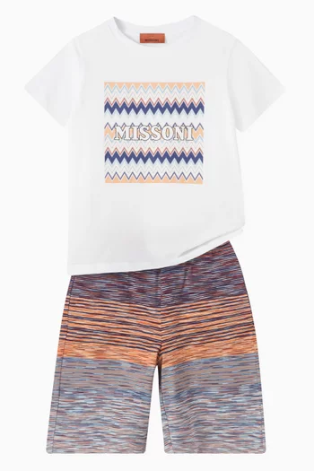 Flame-print Shorts in Cotton