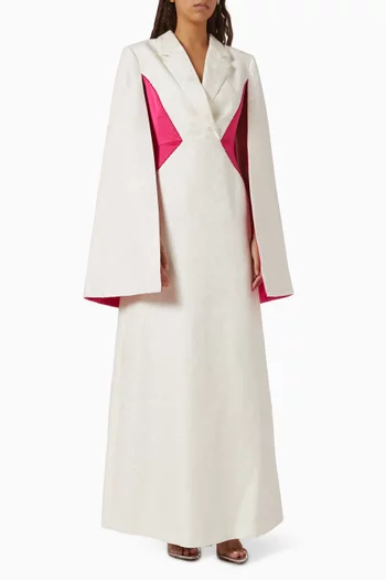 Slit-sleeve Gown in Jacquard