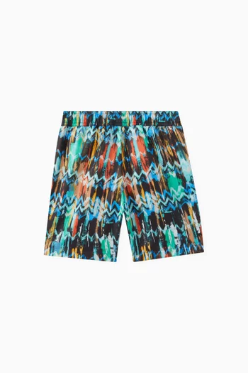 Chevron Ikat Swim Shorts in Nylon