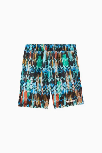 Chevron Ikat Swim Shorts in Nylon