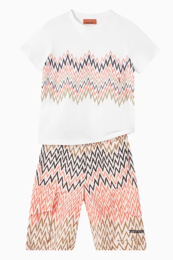 Chevron-printed T-shirt in Cotton