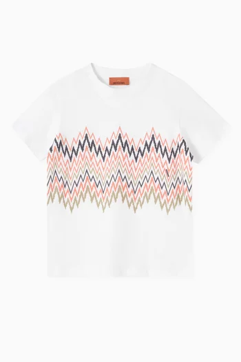 Chevron-printed T-shirt in Cotton