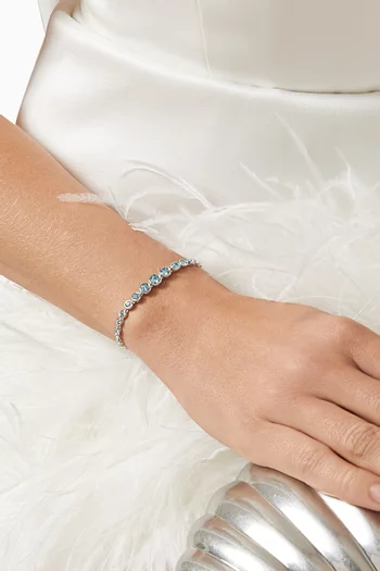 سوار امبر مرصع بالكريستال معدن مطلي بالروديوم