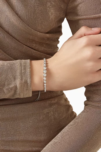 سوار امبر مرصع بالكريستال معدن مطلي بالروديوم