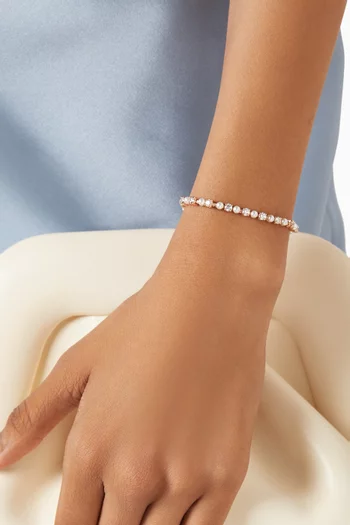Matrix Tennis Bracelet in Rose-gold Plated Metal