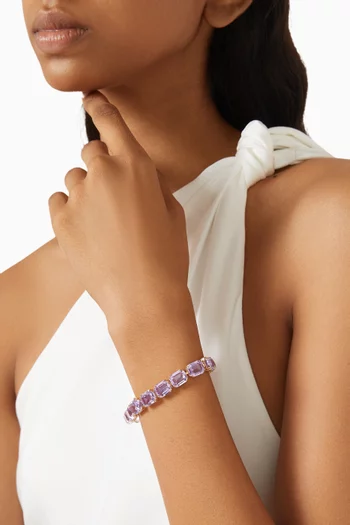 Millenia Crystal Tennis Bracelet in Gold-plated Metal